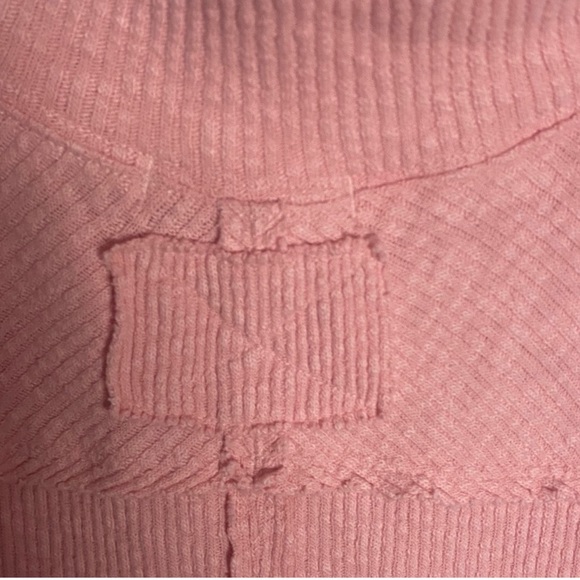 Free People Casey Tunic Heart Haze Women’s Large Knit Sweater Ribbed Mock Neck - Picture 5 of 9